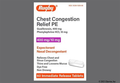 White Oblong Ph 043 - Chest Congestion Relief PE 400mg-10mg Tablet