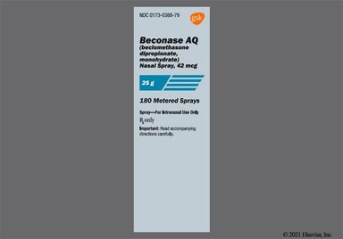 Colorless Not applicable - Beconase AQ 42mcg/actuation Nasal Spray