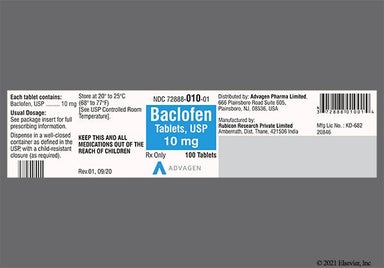 White Round 024 - Baclofen 10mg Tablet