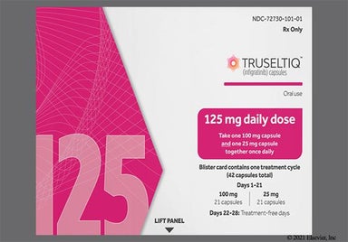 Orange, White Capsule INFI 100mg - TRUSELTIQ 125mg Daily Dose Capsule