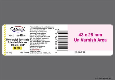 White Oval 7 5 And J - Metoprolol Succinate 25mg Extended-Release Tablet