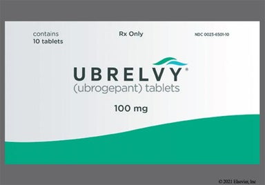 White Oblong U100 - UBRELVY 100mg Tablet