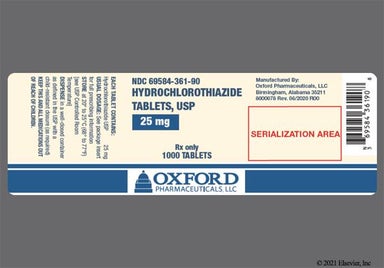 Peach Round 361 And O - Hydrochlorothiazide 25mg Tablet