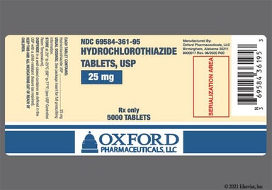 Peach Round 361 And O - Hydrochlorothiazide 25mg Tablet