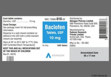 White Round 024 - Baclofen 10mg Tablet