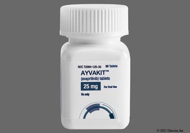 White Round 25 And Blu - AYVAKIT 25mg Tablet