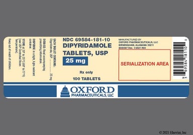 Yellow Round 181 And O - Dipyridamole 25mg Tablet
