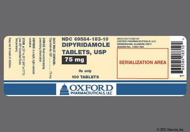 Yellow Round 183 - Dipyridamole 75mg Tablet