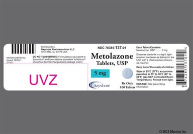 Blue Round M - Metolazone 5mg Tablet