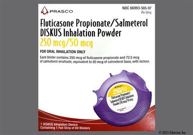 white - Fluticasone Propionate/Salmeterol Diskus 250mcg-50mcg/actuation Powder for Inhalation