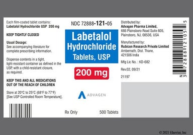 White Round 20 And R - Labetalol Hydrochloride 200mg Tablet
