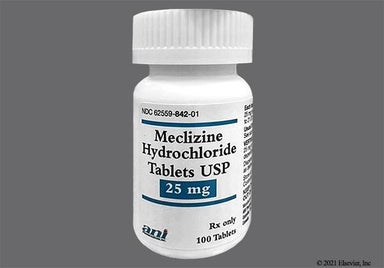 Yellow Oval 842 And Ani - Meclizine Hydrochloride 25mg Tablet