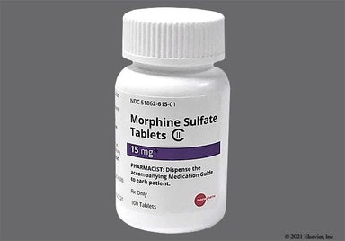 White Round 615 - Morphine Sulfate 15mg Tablet
