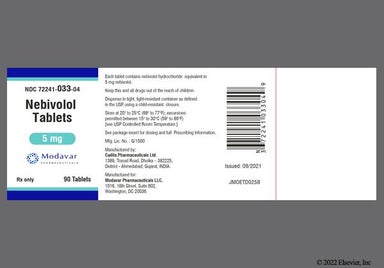 White Round C51 - Nebivolol 5mg Tablet