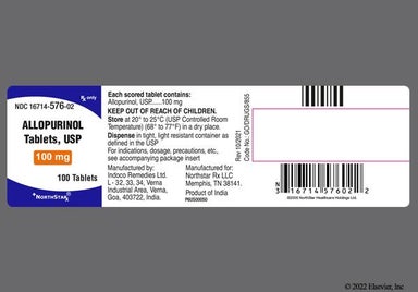 White Round I 135 - Allopurinol 100mg Tablet