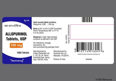 White Round I 135 - Allopurinol 100mg Tablet