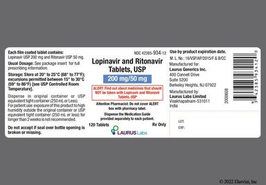 Yellow Oval La58 - Lopinavir/Ritonavir 200mg-50mg Tablet