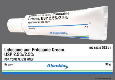 white - Lidocaine/Prilocaine 2.5%-2.5% Topical Cream