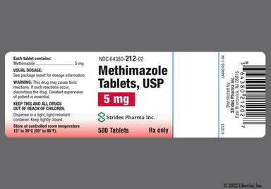 White Round Em 5 - Methimazole 5mg Tablet