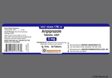 White Modified Rectangle U And 176 - Aripiprazole 5mg Tablet