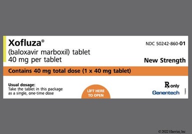 Yellow Oblong Bxm40 - Xofluza 40mg Tablet