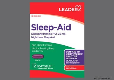 purple - Leader Sleep-Aid 25mg Liquid Filled Capsule