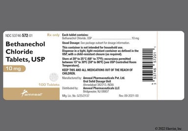 White Round An 572 - Bethanechol Chloride 10mg Tablet