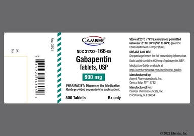 White Oval T 1 - Gabapentin 600mg Tablet