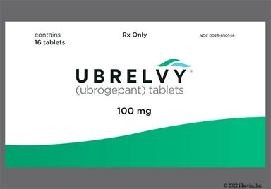 White Oblong U100 - UBRELVY 100mg Tablet