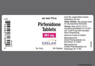 Brown Oval 443 - Pirfenidone 801mg Tablet