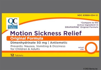 White Round 44 198 - Quality Choice Motion Sickness Relief 50mg Tablet