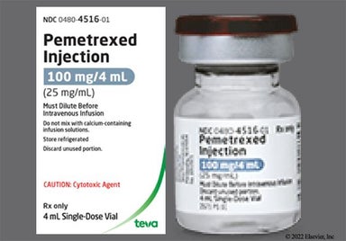 green-yellow - Pemetrexed 100mg/4mL Solution for Injection