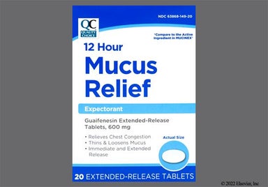 White Oval G 600 - Quality Choice Mucus Relief 12 Hour 600mg Extended-Release Tablet