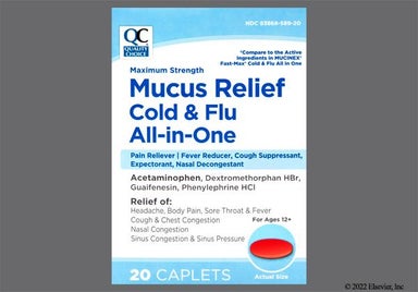 Red Oval Aaa 1165 - Quality Choice Mucus Relief Cold & Flu All-In-One Caplet