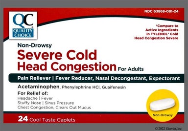 White Oblong Aaa And 1119 - Quality Choice Severe Cold Head Congestion Non-Drowsy 325mg-200mg-5mg Cool Taste Caplet