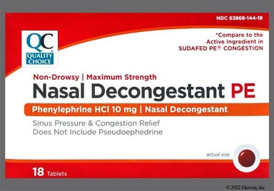 Red Round 44 453 - Quality Choice Nasal Decongestant PE Maximum Strength 10mg Tablet