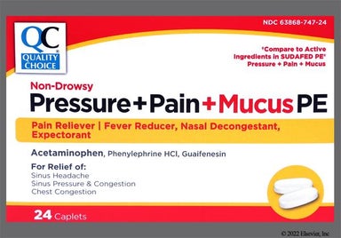 White Oblong Aaa 1173 - Quality Choice Pressure + Pain + Mucus PE 325mg-200mg-5mg Caplet