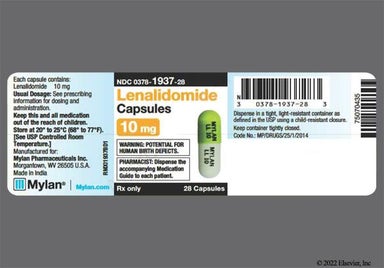 Gray And Green Mylan Ll 10 Mylan Ll 10 - Lenalidomide 10mg Capsule