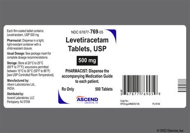 Yellow Oval Lt500 - Levetiracetam 500mg Tablet