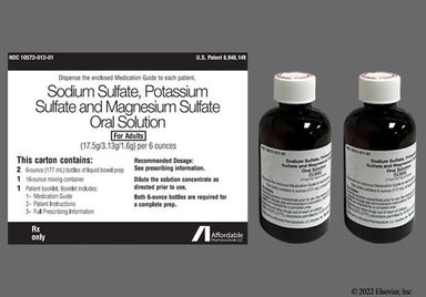 colorless - Sodium Sulfate/Potassium Sulfate/Magnesium Sulfate 17.5g-3.13g-1.6g/177mL Oral Solution