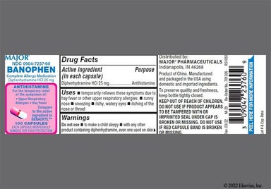 Pink Capsule CPC 835 - BANOPHEN 25mg Capsule