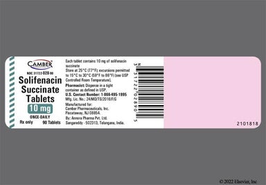 White Round V And 19 - Solifenacin Succinate 10mg Tablet