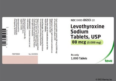 Green Oblong T V - Levothyroxine Sodium 88mcg Tablet