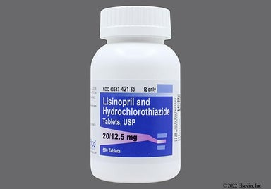 Yellow Round H151 - Lisinopril/Hydrochlorothiazide 20mg-12.5mg Tablet