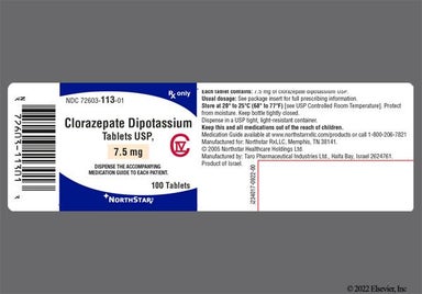 Orange Round T 46 - Clorazepate Dipotassium 7.5mg Tablet