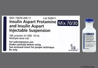 White Not applicable - Insulin Aspart Mix 70/30 100unit/mL Suspension for Injection