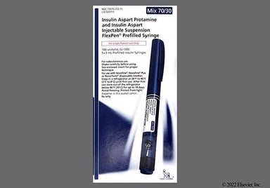 white - Insulin Aspart Mix FlexPen Prefilled Syringe 70/30 100unit/mL Suspension for Injection