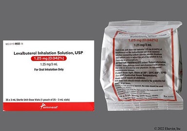 colorless - Levalbuterol Hydrochloride 1.25mg/3mL Solution for Inhalation