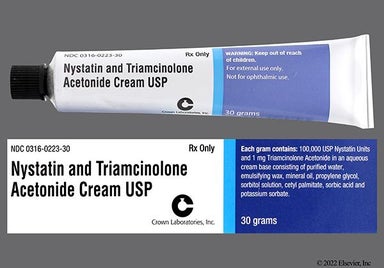 yellow - Nystatin/Triamcinolone Acetonide 100000unit/g-0.1% Topical Cream
