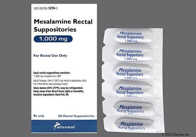 Tan Bullet - Mesalamine 1000mg Rectal Suppository